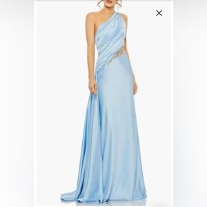 Mac Duggal Blue Asymmetrical One-Shoulder Gown